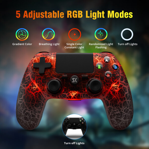 PS415S Wireless RGB Game Controller Compatible with PS4, PS3, PC, Android, iOS - Image 2