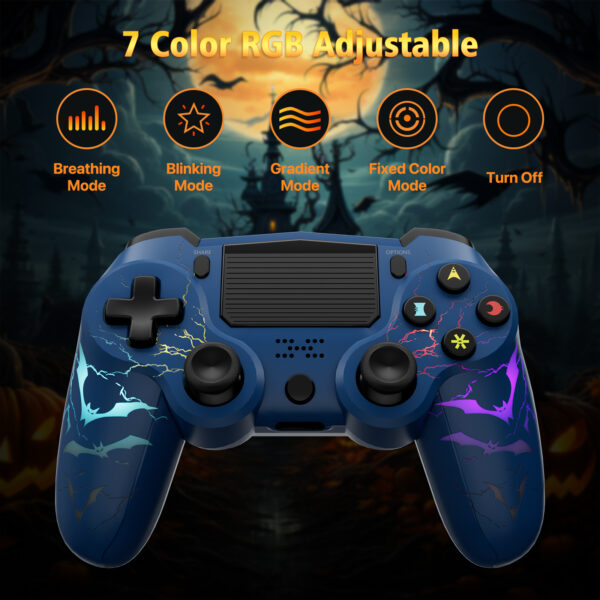 PS416 Wireless RGB Game Controller Compatible with PS4, PS3, PC, Android, iOS - Image 6