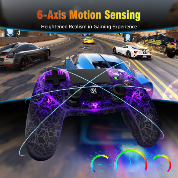 PS415S Wireless RGB Game Controller Compatible with PS4, PS3, PC, Android, iOS - Image 4