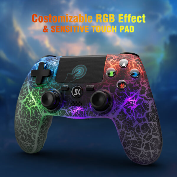 PS415S Wireless RGB Game Controller Compatible with PS4, PS3, PC, Android, iOS - Image 6