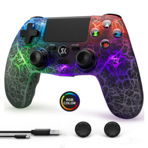 PS415S Wireless RGB Game Controller Compatible with PS4, PS3, PC, Android, iOS