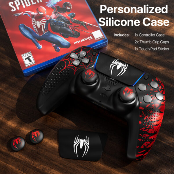 PS5 Controller Silicone Grip Case with Thumb Caps and Touchpad Sticker - Image 3