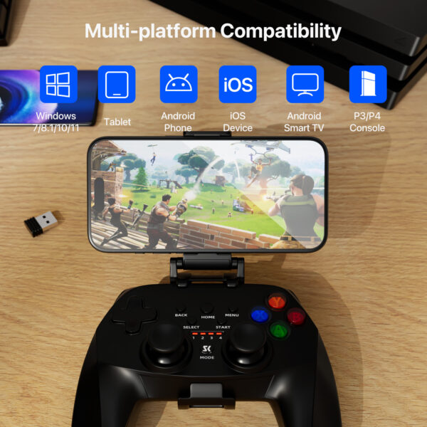 AG38 PC Wireless Controller with 2.4G Dongle, Compatible with Playstation 4, Android, iOS - Image 7