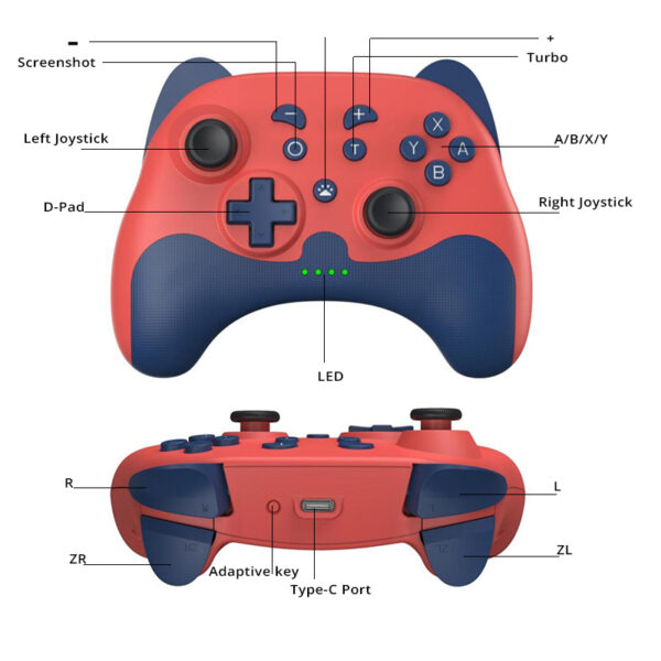 SG35 Cute Design Nintendo Switch Controller Compatible with PC, Android/iOS, for Kids - Image 5