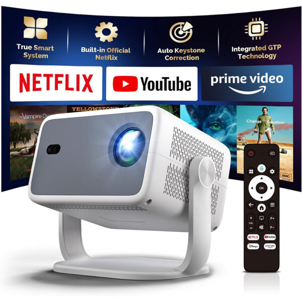 Full HD 4K Projector with Official Netflix, Autofocus, Dolby Atmos & Auto Keystone, Apps Built-in, ChatGPT Voice. - Image 2