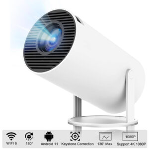 4K 1080P Wireless Android Projector, Built-in Netflix, Prime Video, Youtube, 130 inch Max