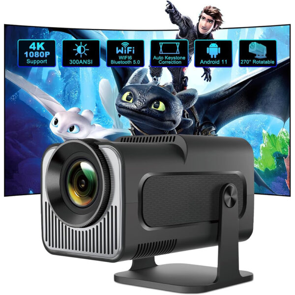 Mini Portable Android Projector with WiFi 6 and Bluetooth 5.0, Support Full HD 4K - Image 3
