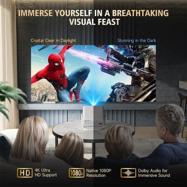 Full HD 4K Projector with Official Netflix, Autofocus, Dolby Atmos & Auto Keystone, Apps Built-in, ChatGPT Voice. - Image 3