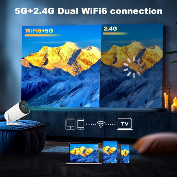 4K 1080P Wireless Android Projector, Built-in Netflix, Prime Video, Youtube, 130 inch Max - Image 4