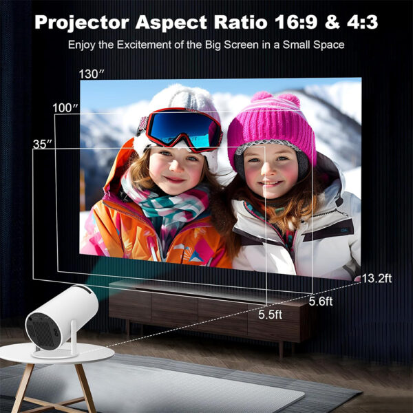 4K 1080P Wireless Android Projector, Built-in Netflix, Prime Video, Youtube, 130 inch Max - Image 6