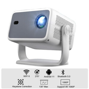 Full HD 4K Projector with Official Netflix, Autofocus, Dolby Atmos & Auto Keystone, Apps Built-in, ChatGPT Voice.
