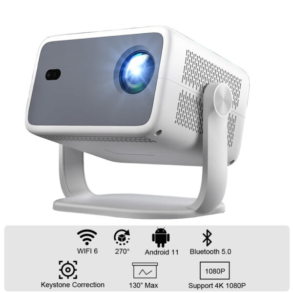 Full HD 4K Projector with Official Netflix, Autofocus, Dolby Atmos & Auto Keystone, Apps Built-in, ChatGPT Voice.